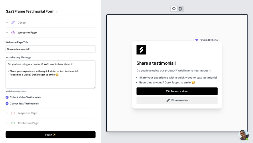 Senja User Onboarding