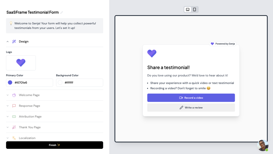 Senja User Onboarding