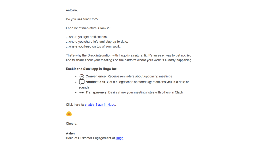 Hugo Onboarding Emails