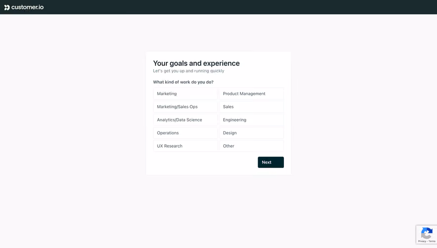 Customer.io Goals And Experiences Set Up