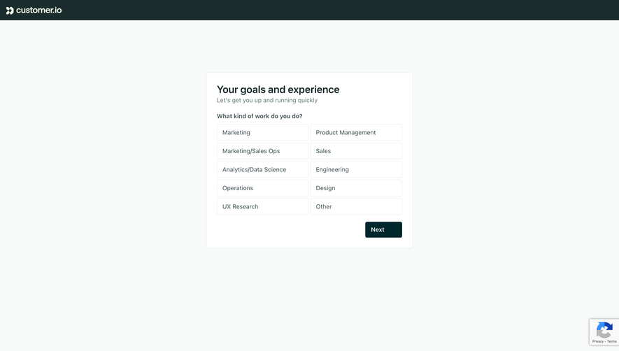 Customer.io Goals And Experiences Set Up