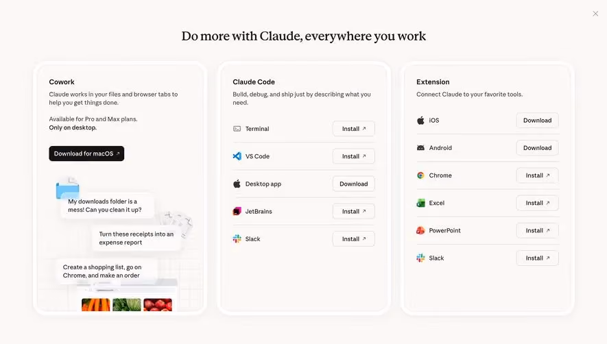 Claude Download Page