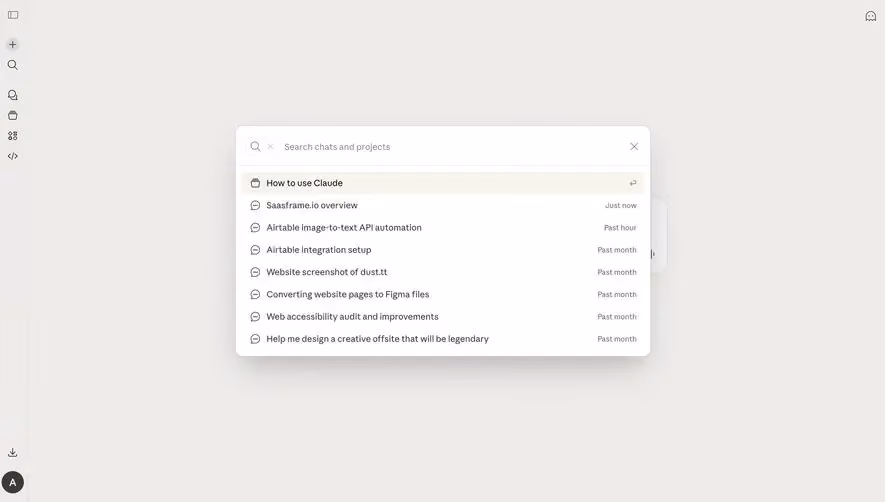 Claude Search Modal