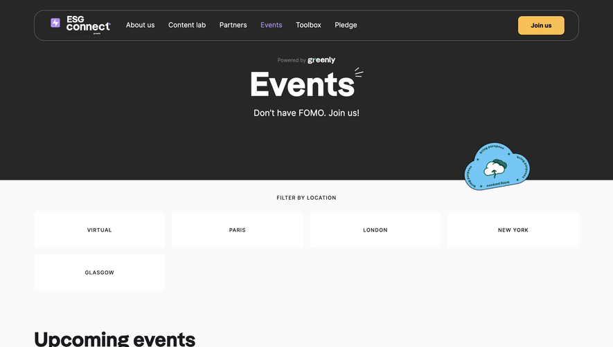 Greenly Events Page