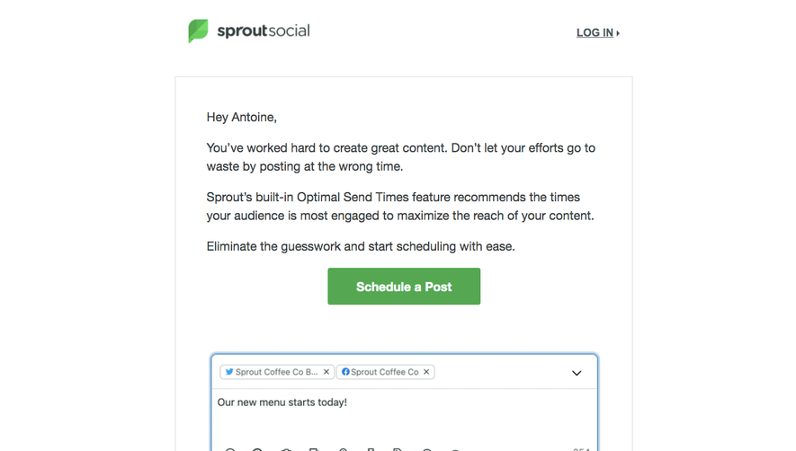 Sprout Social Onboarding Email Flow