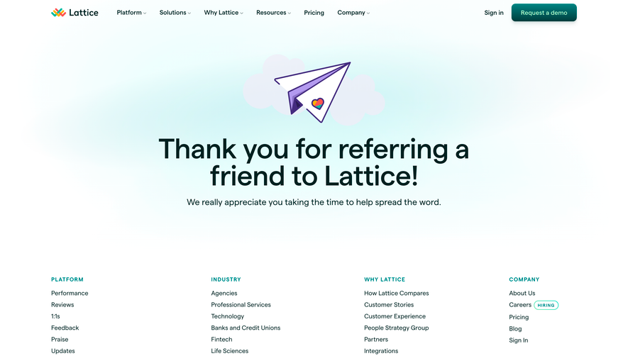 Lattice Thank You Page