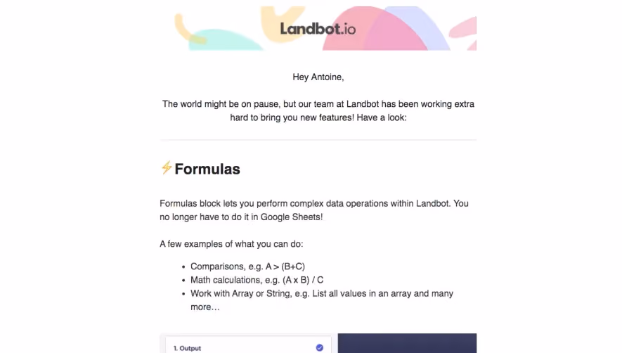 Landbot New Features Emails