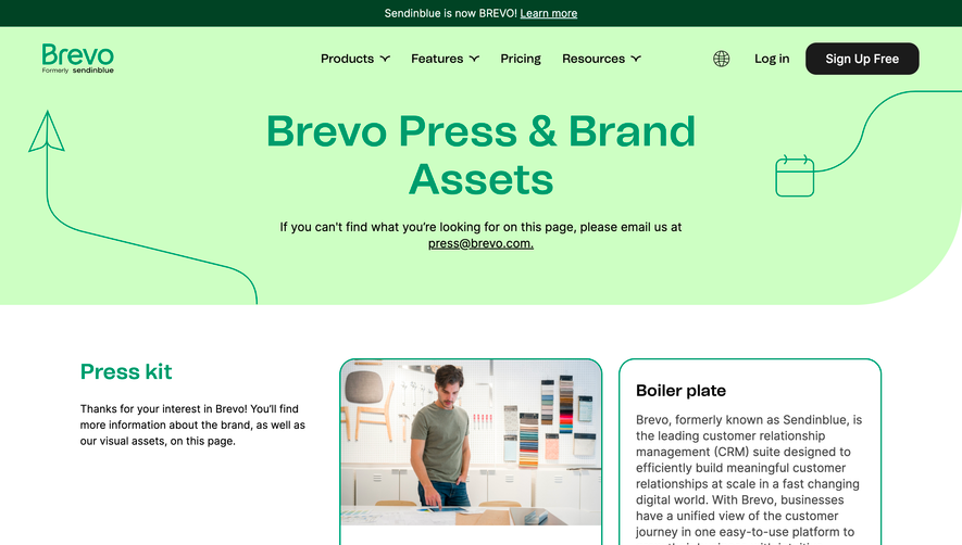 Brevo Press Page