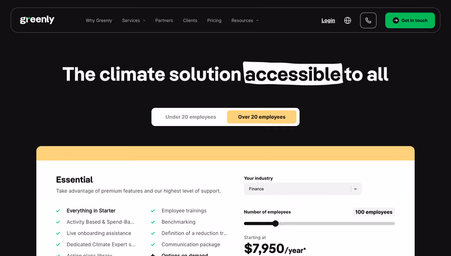 Greenly Pricing Page