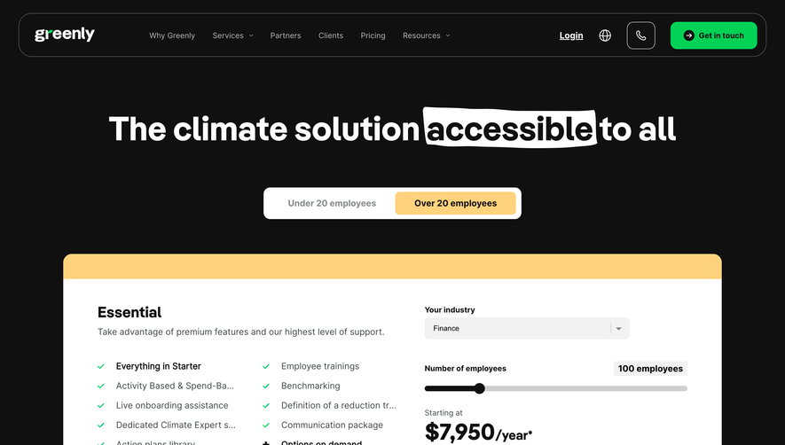 Greenly Pricing Page