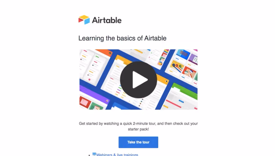 Airtable Welcome Email
