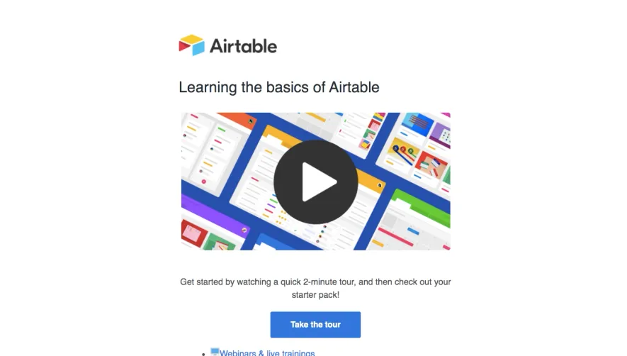 Airtable Welcome Email
