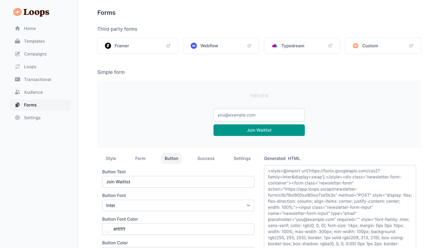 Loops Forms Builder