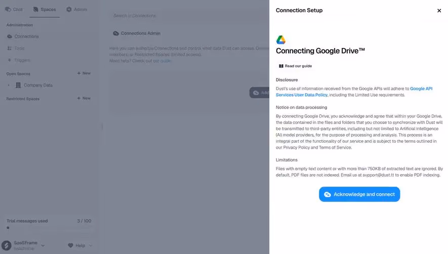 Dust Connection Setup