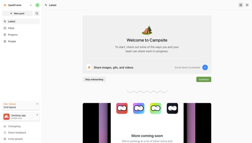Campsite User Onboarding