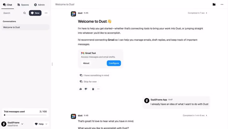 Dust Chat Interface