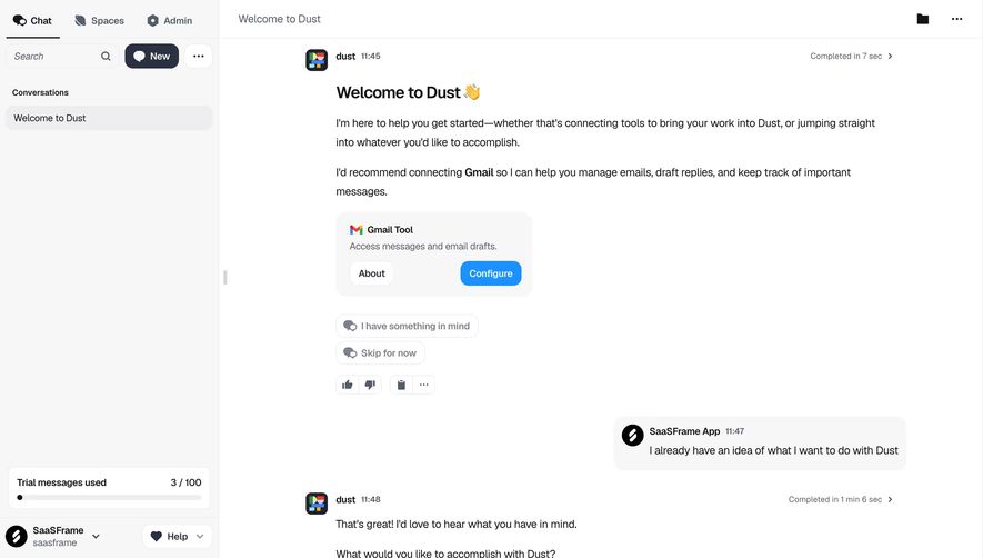 Dust Chat Interface