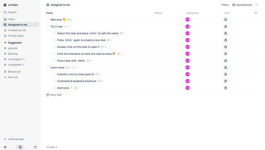 Height Tasks List