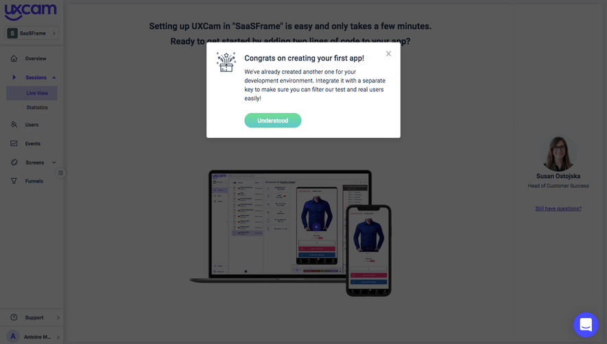 UXCam User Onboarding