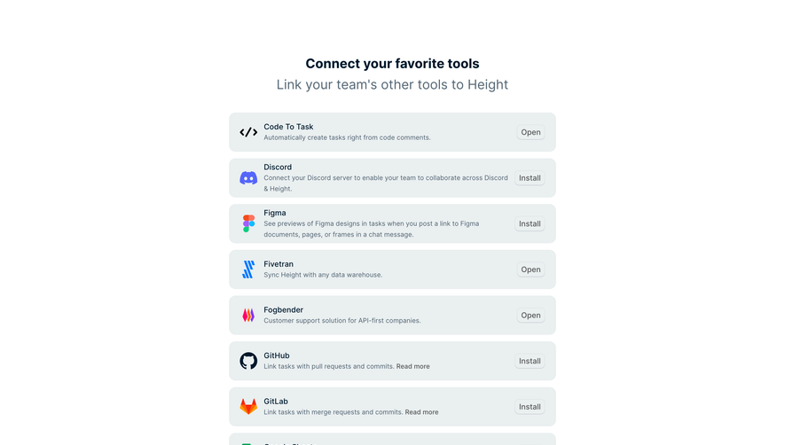 Height Integrations