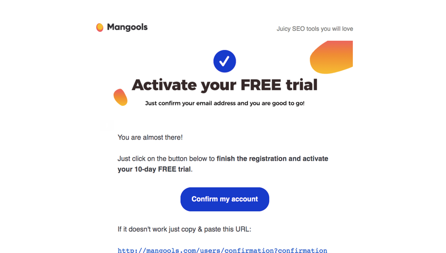 Mangools Sign Up Flow