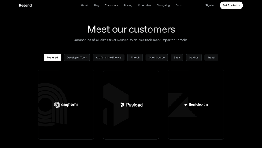 Resend Customers Page