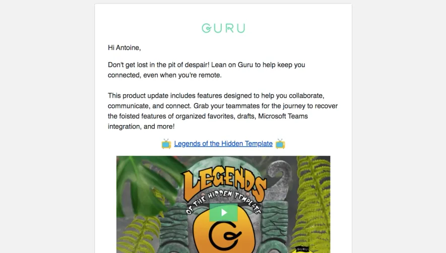Guru Product Update Emails
