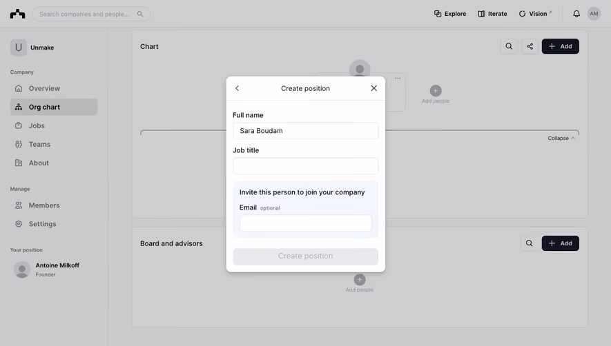 The Org Create Position