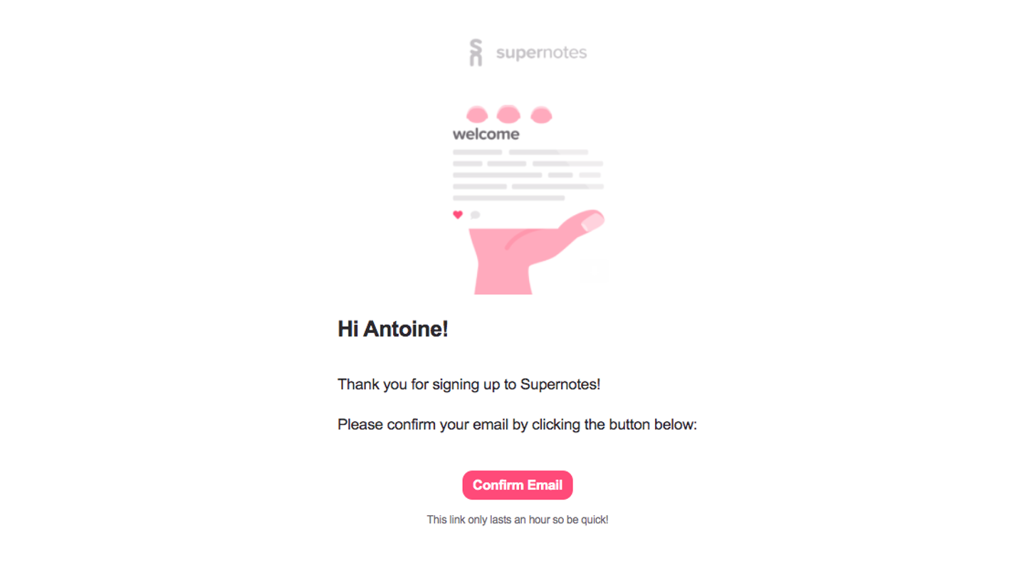 Supernotes Account Verification Email