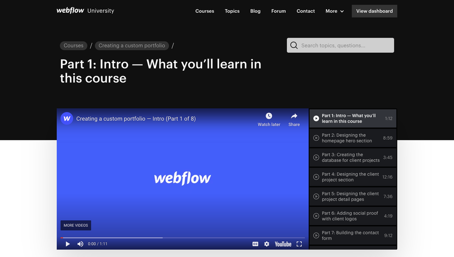 Webflow University