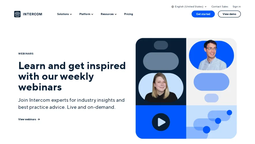 Intercom Webinars Page