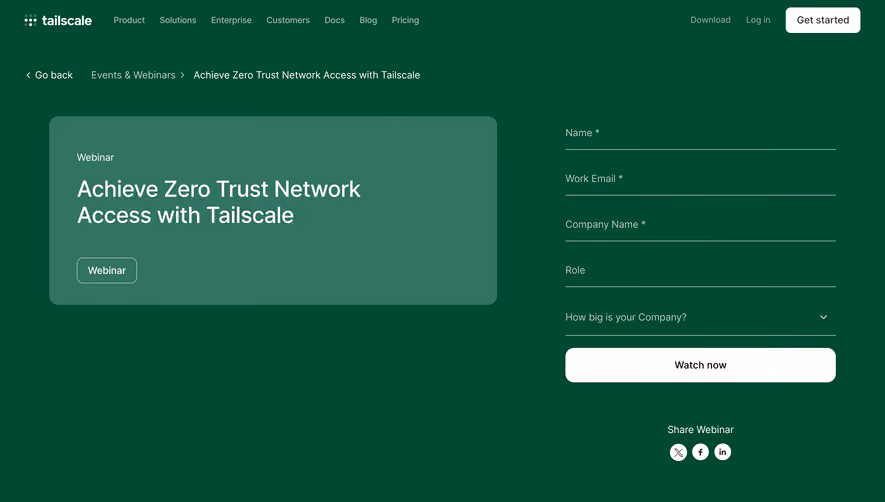 Tailscale Webinars Page
