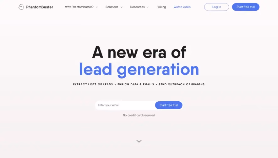 Phantombuster Landing Page