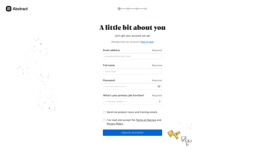 Abstract Signup Page