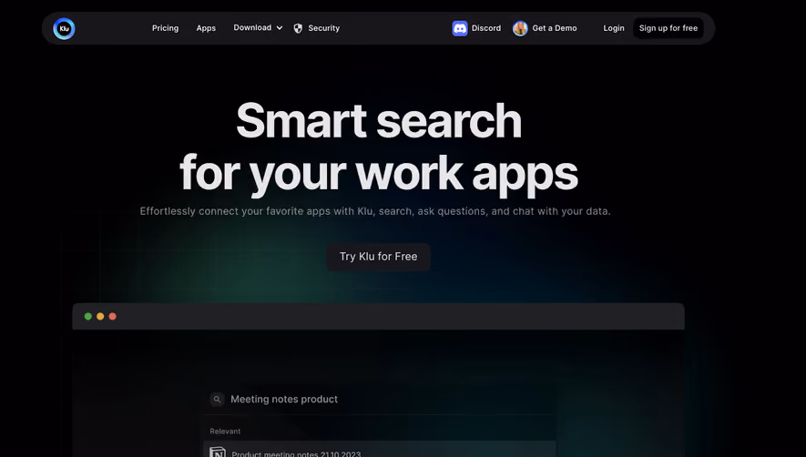 Klu Landing Page