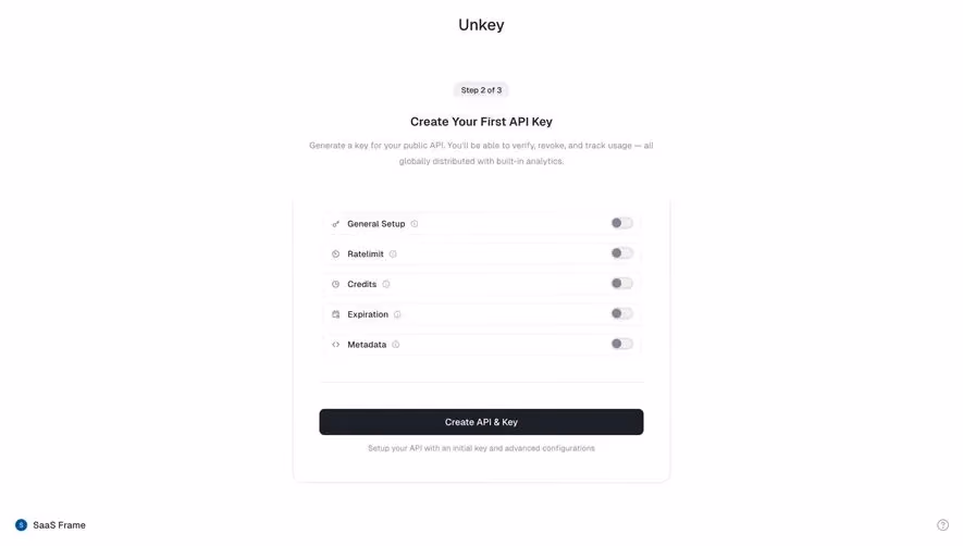 Unkey Create First API Key