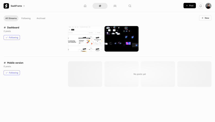 Current Streams Dashboard