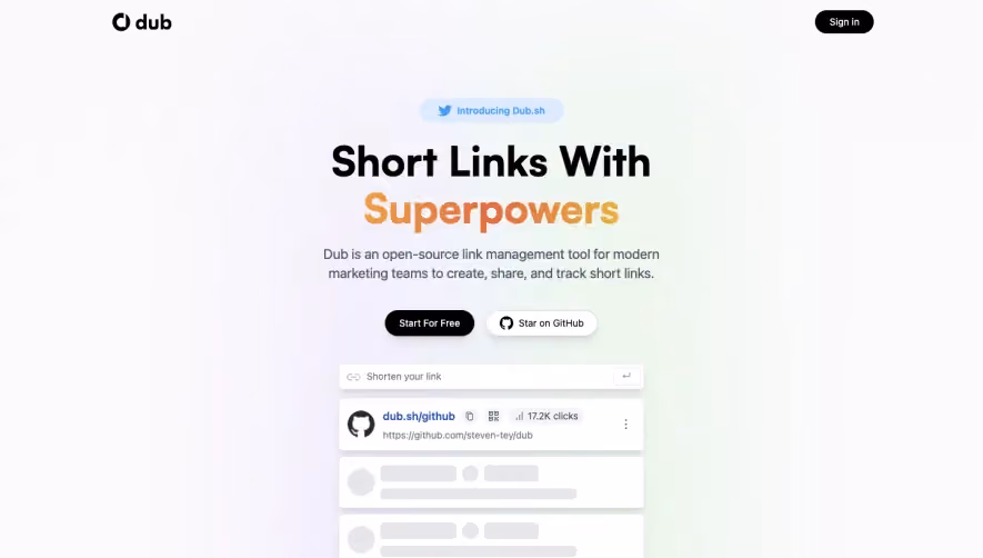 Dub Landing Page
