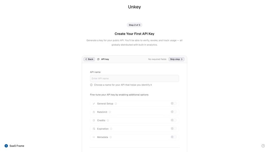 Unkey Create First API Key