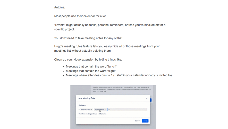 Hugo Onboarding Emails