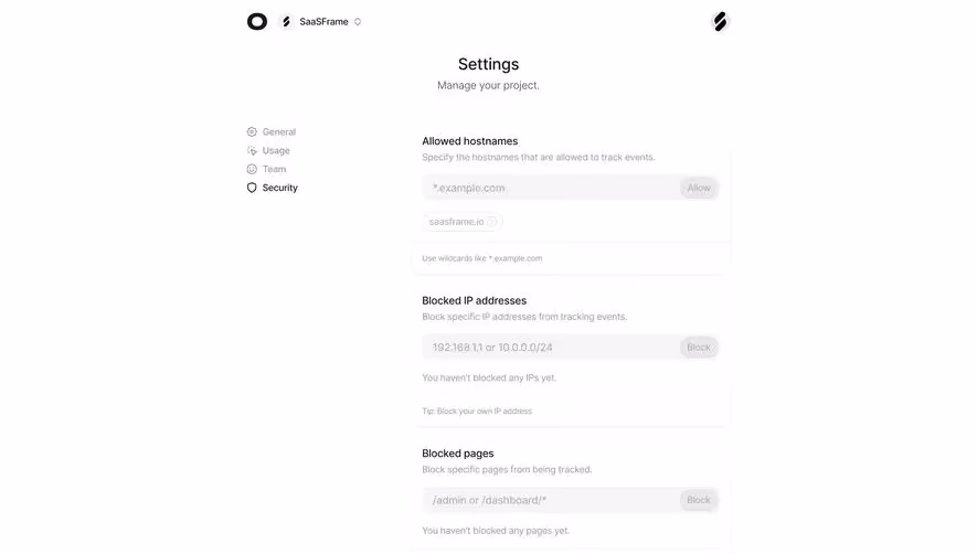 Visitors Security Settings