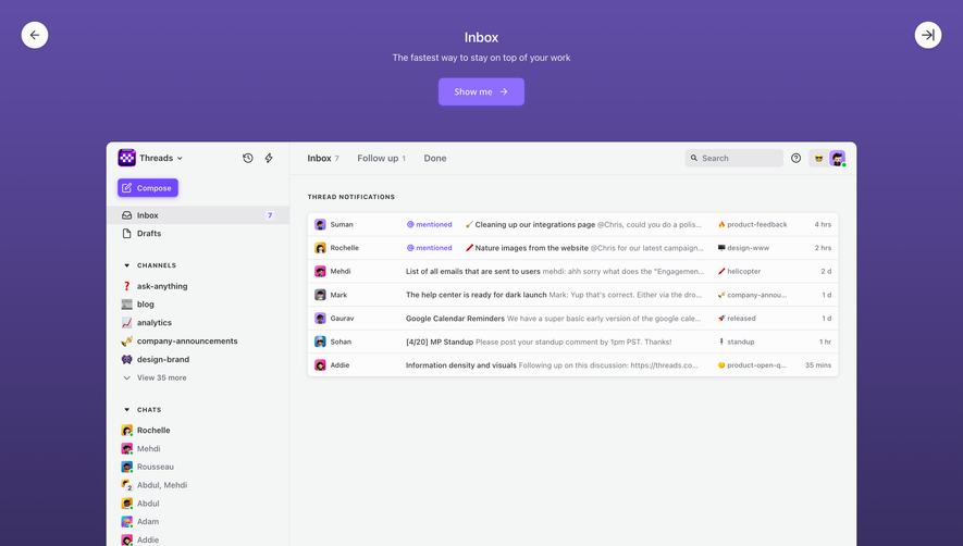 Threads Product Tour