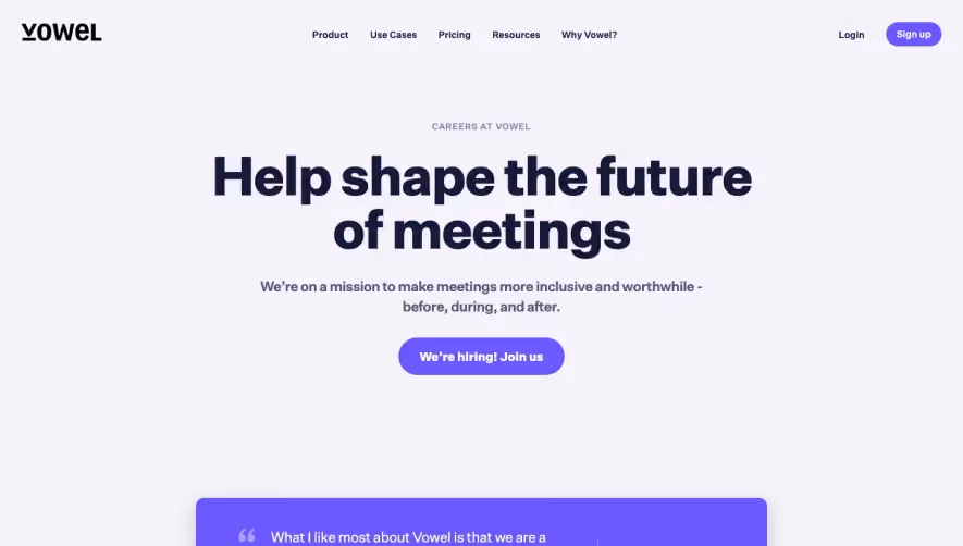 Vowel Careers Page