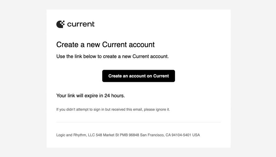 Current Verification Email
