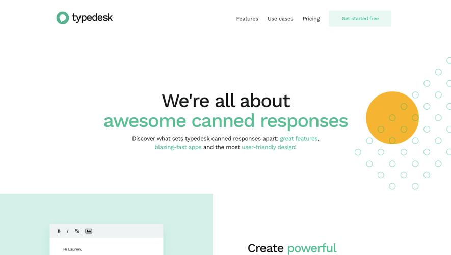 Typedesk Features Page