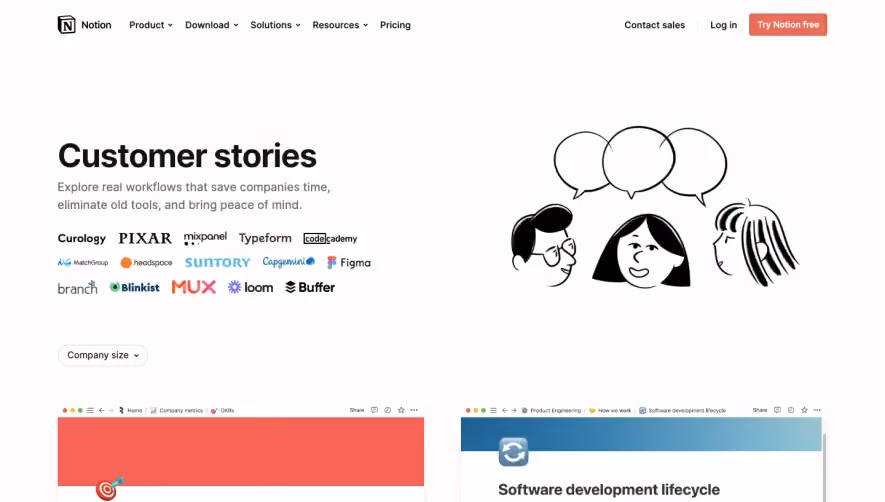 Notion Customers Page