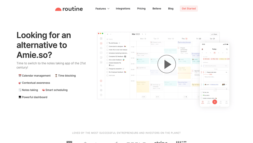 Routine Comparison Page