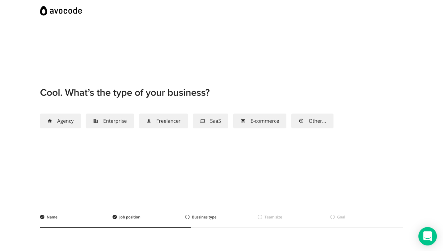 Avocode Sign Up Flow