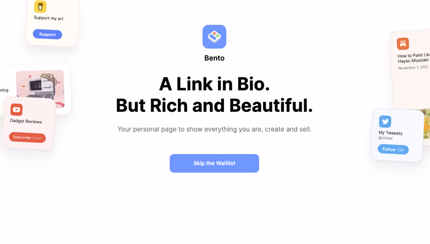 Bento Landing Page