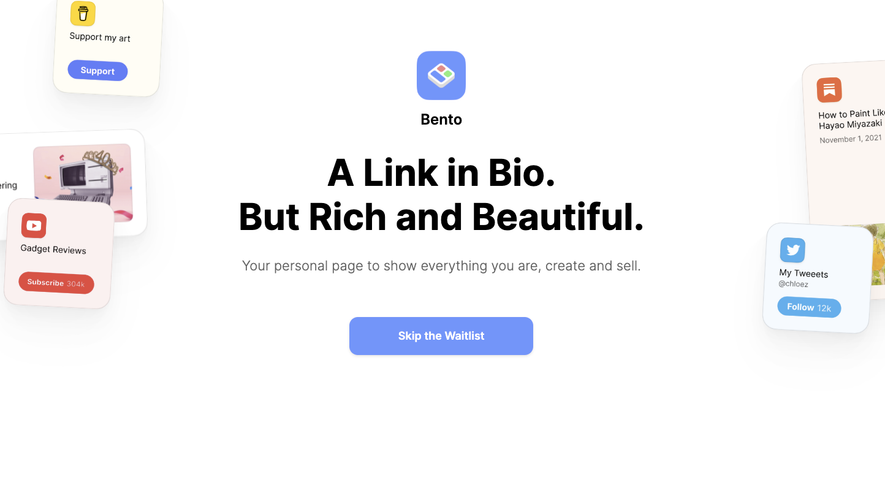 Bento Landing Page